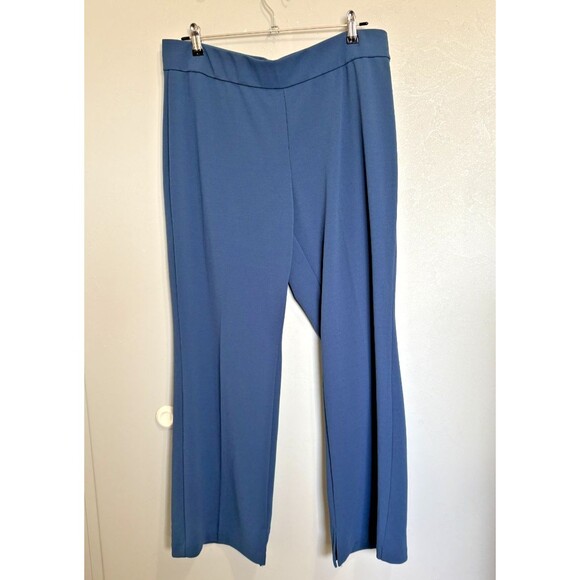 Dennis Basso PL 14 Petite Pants Luxe Crepe Pull On Bootcut Blue XL - Picture 4 of 9